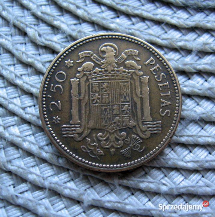 Hiszpania 2 12 Pesety 1953r Franko Kalisz