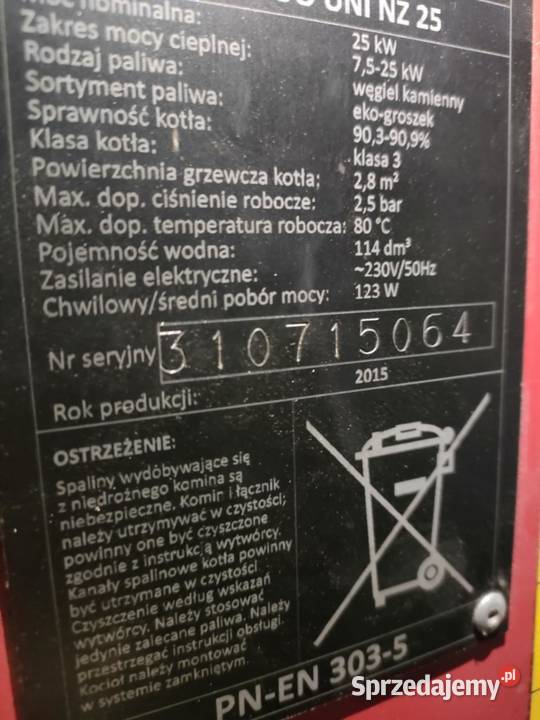 kocioł grzewczy AGRO UNI NZ 25 KW 2015r Lubawka