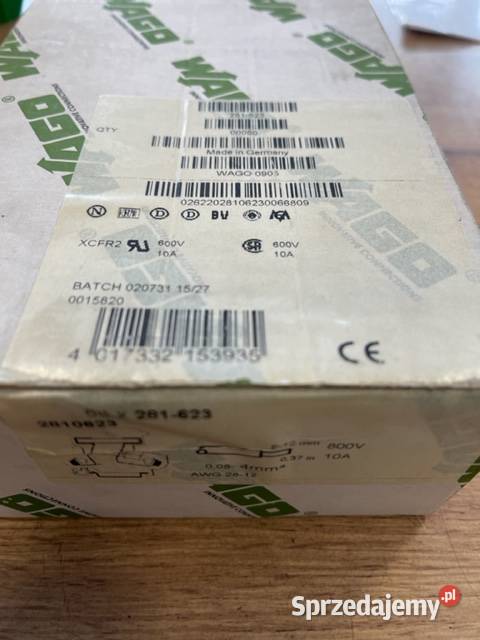 Złączka bezpiecznikowa WAGO 10mm2 281623 Pozostałe Rydułtowy