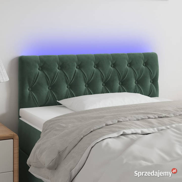 Zagłówek do łóżka z LED ciemnozielony 100x7x7888 Warszawa