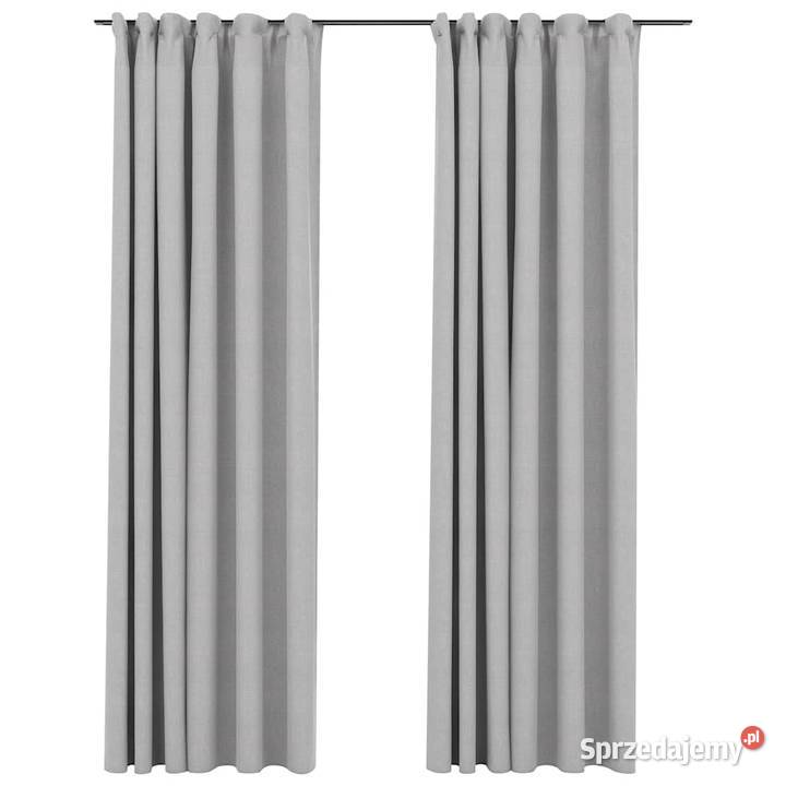vidaXL Zasłony stylizowane na lniane 2 szare Warszawa sprzedam