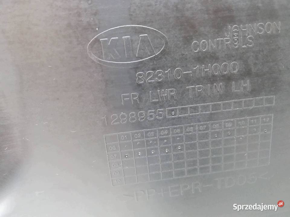 TAPICERKA BOCZEK LEWY PRZÓD KIEROWCY Kia Ceed I osobowe Wyposażenie wnętrza