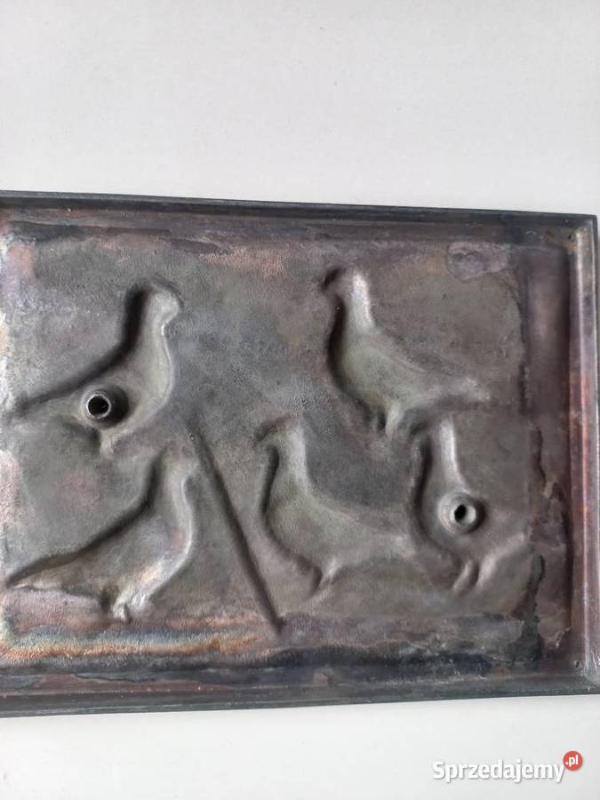 Relief rzeźba odlew Gołębie cyna Antyki Toruń sprzedam