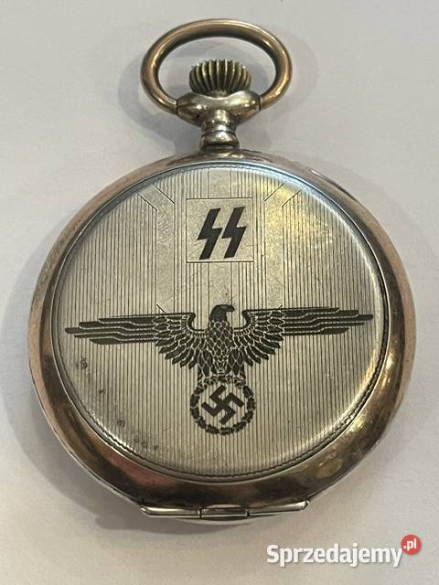 Srebrny zegarek kieszonkowy oficera SS symbolika Kraków sprzedam