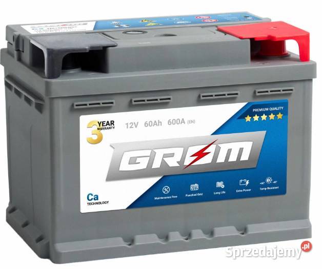 Akumulator Grom Premium 60Ah 600A PRAWY LEWY Akumulatory Pruszków sprzedam
