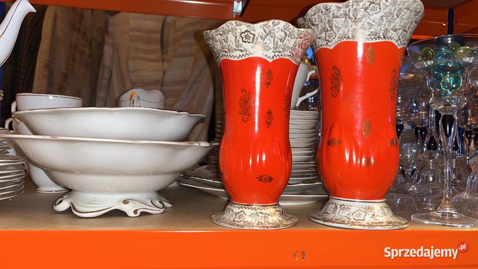 Secesyjny wazon Reinhold Schlegelmilch Suhl Zwe Porcelana i szkło pomorskie Gdańsk
