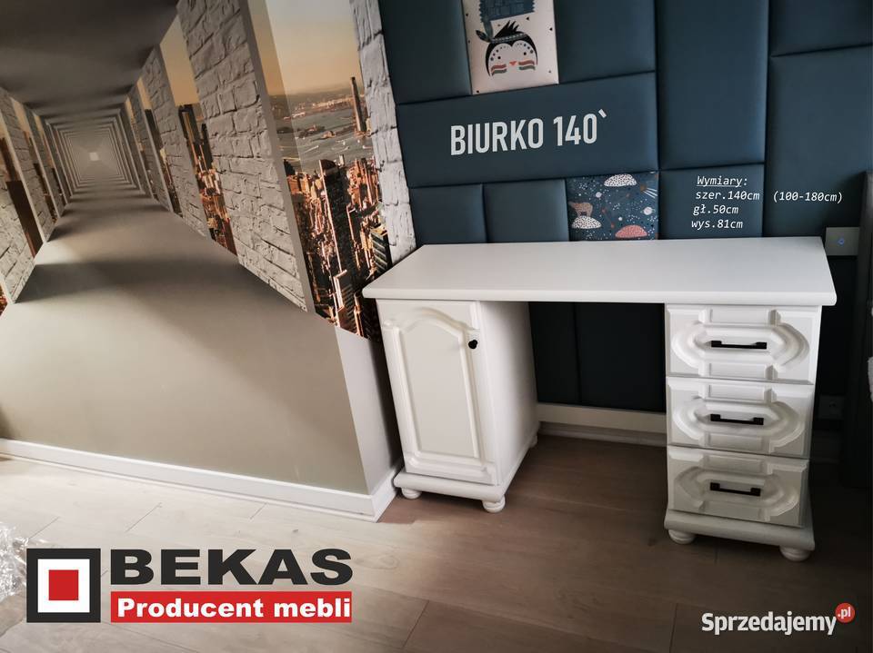 Biurko Prowansalskie Stylowe Białe Dąb Bielony Koszalin