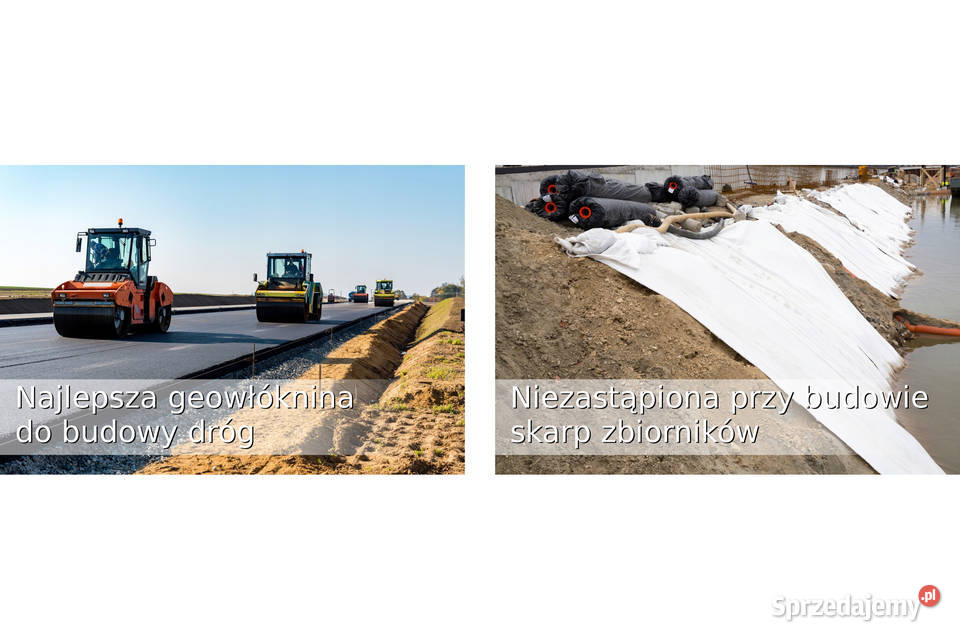 Geowłóknina ATESTOWANA PPC 400g AJJ 6m szer Materiały budowlane