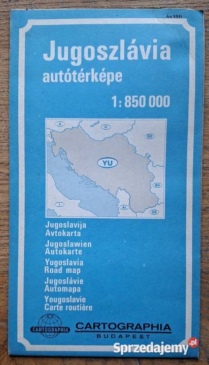 Jugosławia Yugoslavia roas map 1850 000 Kraków