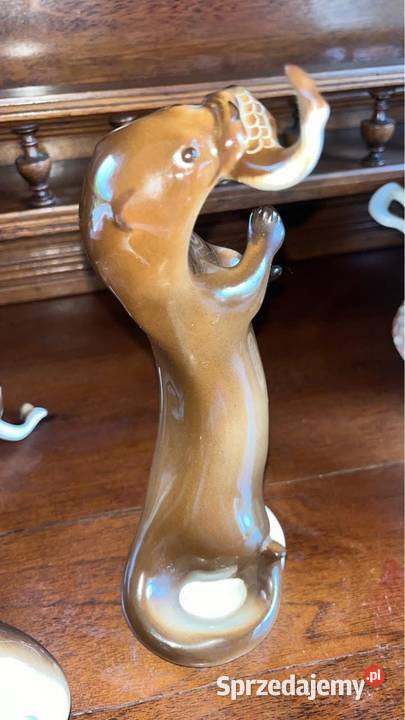 Wydra z rybą figurka Łomonosow Bez sygnatury pomorskie Gdańsk