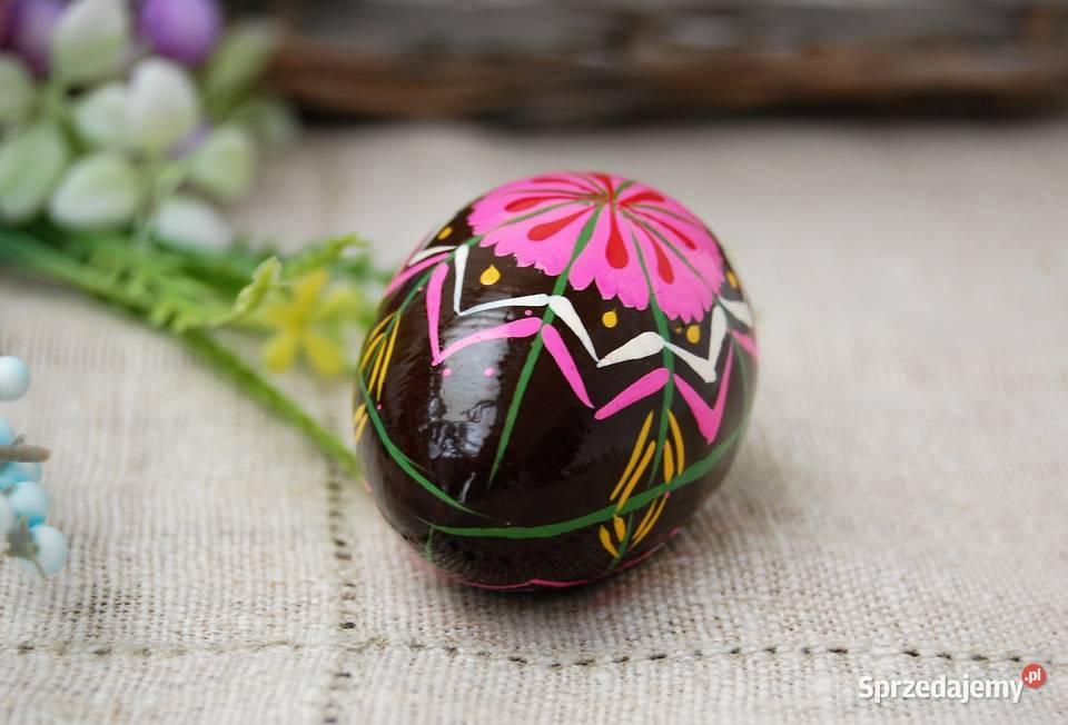 Stara pisanka drewniana malowana Ukraina 61 Lublin sprzedam