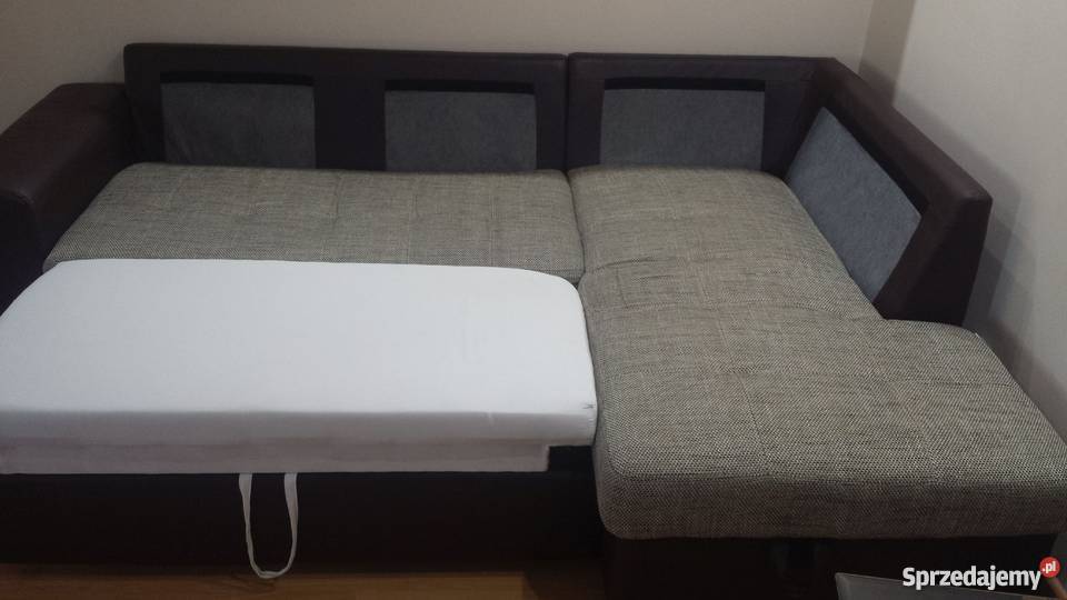 Narożnik Black Red White z funkcją spania tkanina Mińsk Mazowiecki