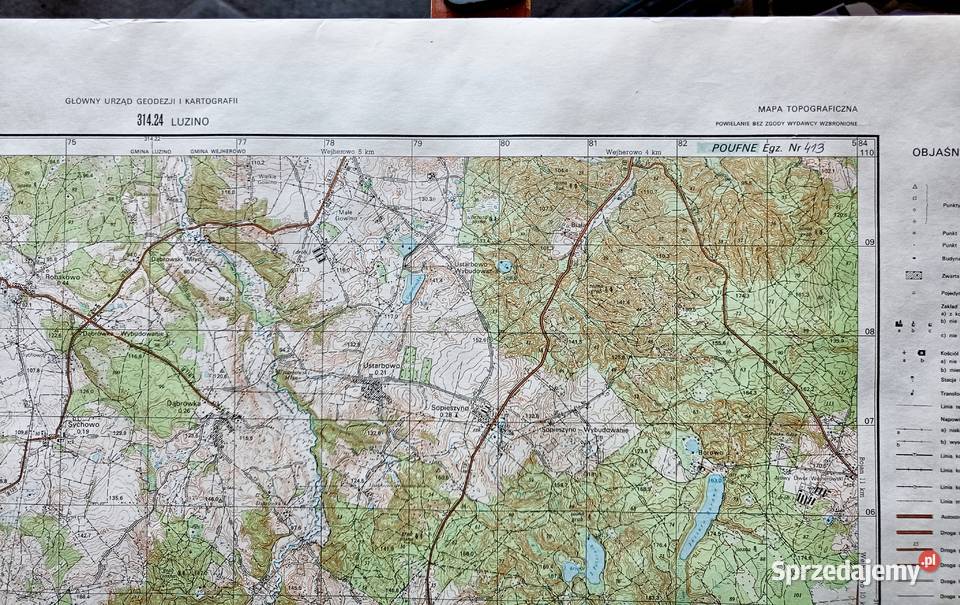 Mapy topograficzne poufneGdynia 150 000 Łebno Rok wydania 1984 Gdynia