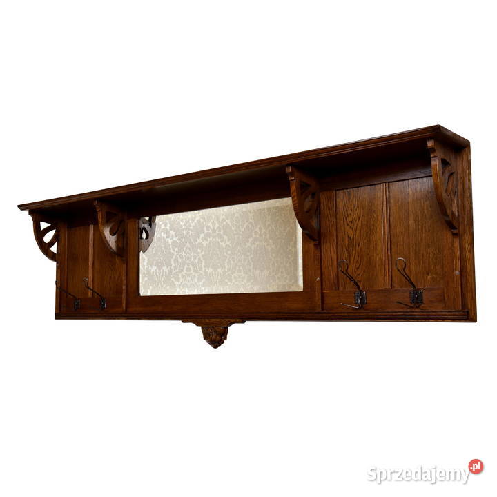 Wisząca garderoba secesja wieszak półka antyk Swarzędz sprzedam
