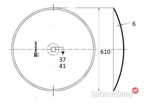 Talerz brony gładki 610x6 TR3741 HD610641KR Do maszyn uprawowych Kamionna