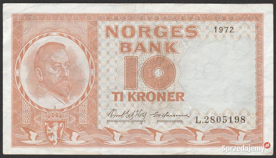 NORWEGIA 10 KORON 1972 Numizmatyka Łódź
