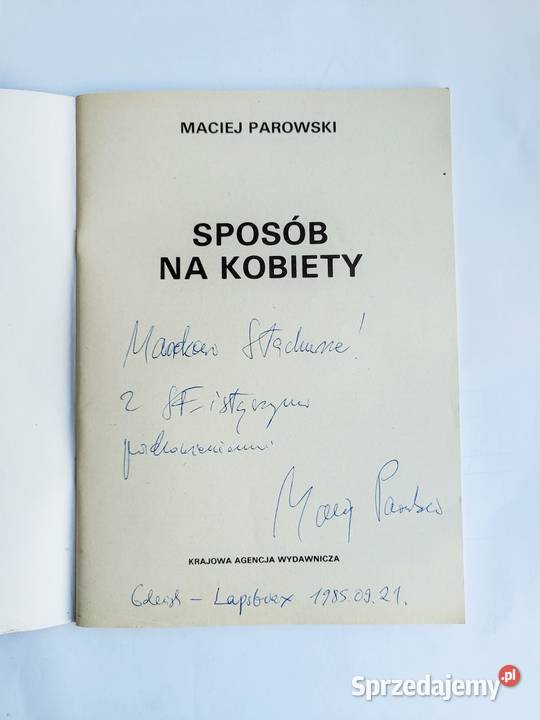 Maciej Parowski Sposób na Kobiety z autografem miękka pomorskie Gdynia sprzedam