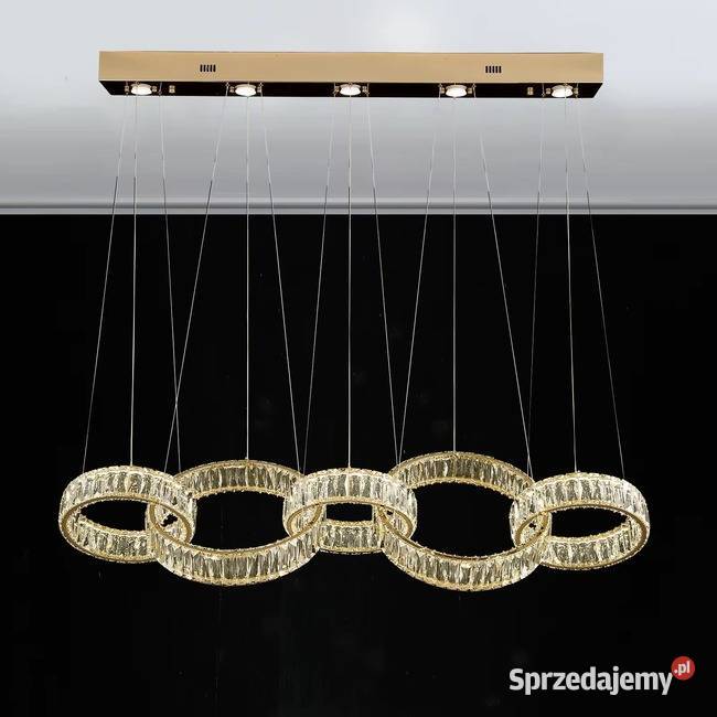 Żyrandol kryształowy złoty glamour podłużna mazowieckie