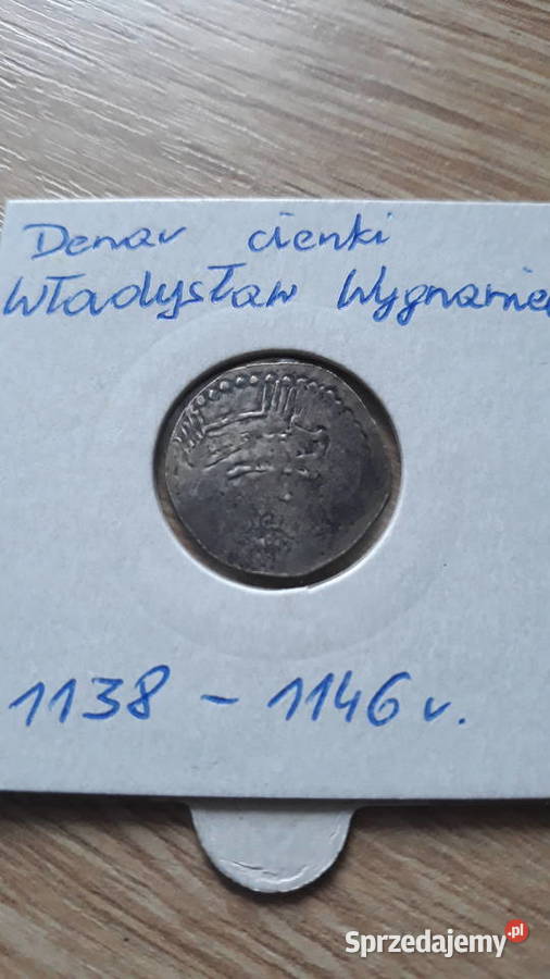 Denar cienki Władysław Wygnaniec 11381146 Numizmatyka Konin