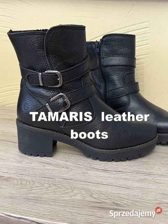 Tamaris Worker skórzane botki damskie Kozaki Jastrzębie-Zdrój