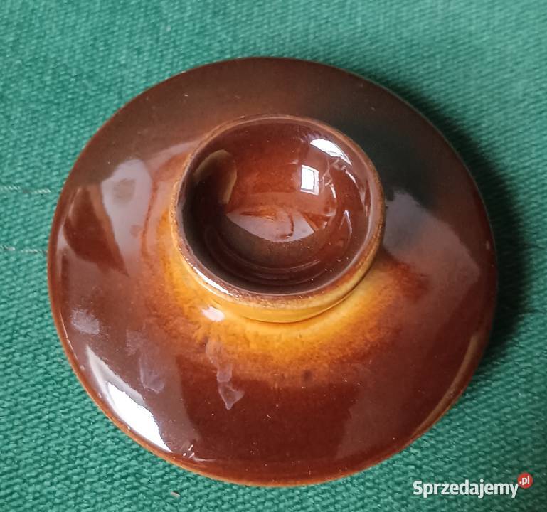 Ceramiczna pokrywka z uchwytem fabryka porcelany Zbylitowska Góra