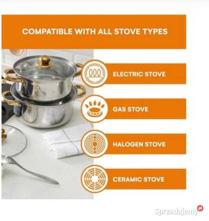 Zestaw garnków cookware set steel 5 Gniezno