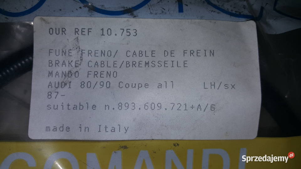 Linka hamulcowa lewa Audi 8090 87r w górewysyłka linki hamulcowe Racibórz
