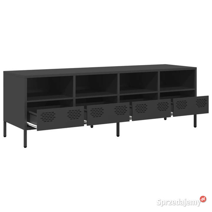 Szafka RTV czarna 135x39x435 stal walcowana na Meble Warszawa