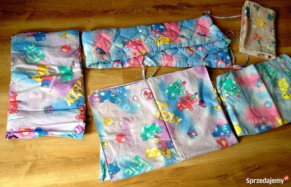 Pościel do łóżeczka komplet ochraniacz baldachim śląskie sprzedam