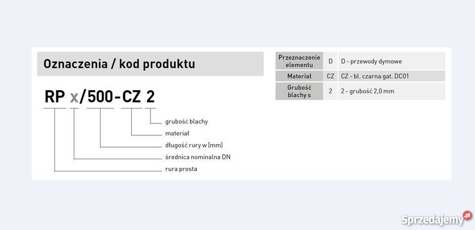 RURA SPALINOWA czarna fi 160500 mm DARCO Rabka-Zdrój sprzedam