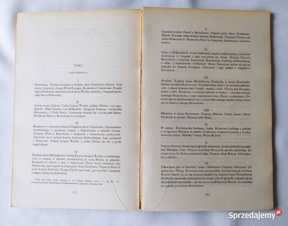 WOJNA i POKÓJ Lew Tołstoj tom 1 4 Rok wydania 1988 Hajnówka
