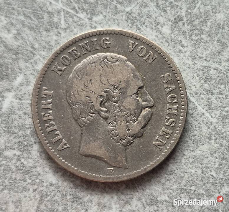 62 NIEMCY SAKSONIA srebro 2 Marki 1876 r E Wola Kruszyńska