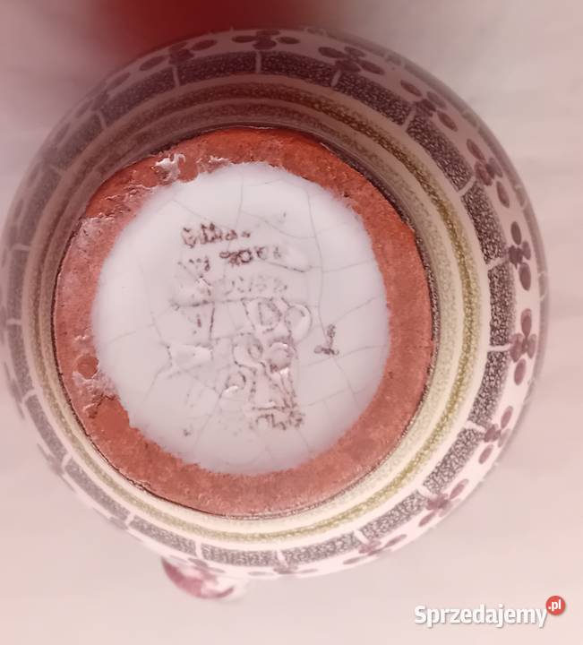 Ręcznie malowany ceramiczny dzbanek Ulmer wielkopolskie Koźminek