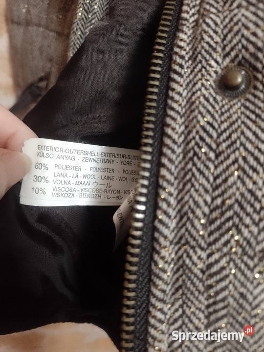 SM Wełniana kamizelka z futrzanym kołnierzem z Rozmiar 36(S) Kraków