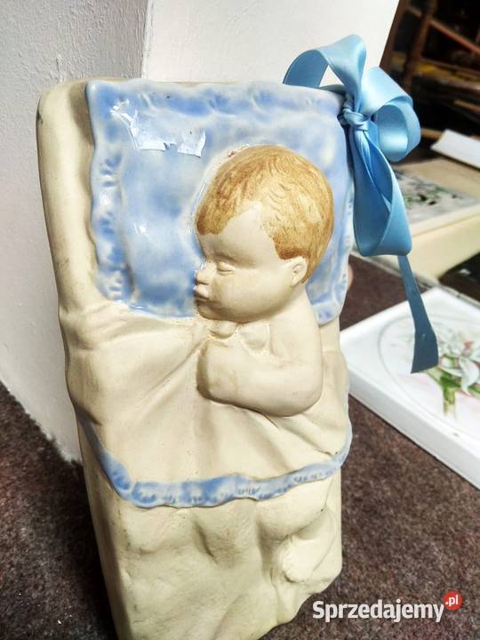 Kafel ceramiczny że śpiącym chłopczykiem Świetny Gdańsk