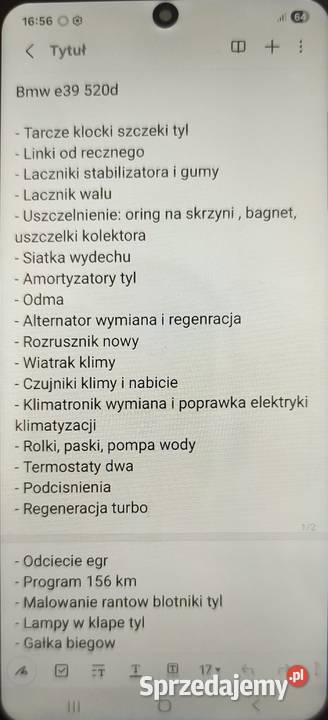 Bmw e39 520d Rok produkcji 2002 mazowieckie Wyszków sprzedam