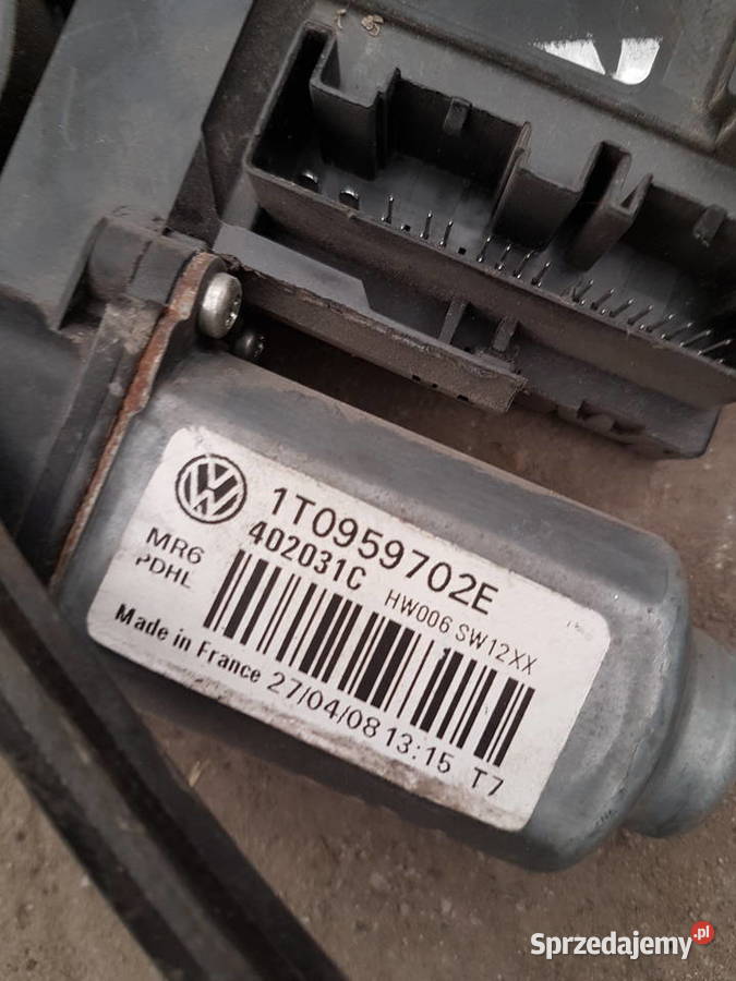 VW TOURAN PODNOSNIK MECHANIZM SZYBY PRAWY mechanizmy opuszczania szyb Turek sprzedam