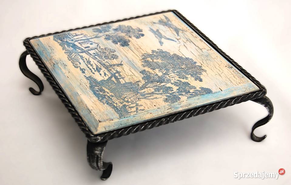 Drewniana metalowa podstawka ręcznie malowana Lublin sprzedam