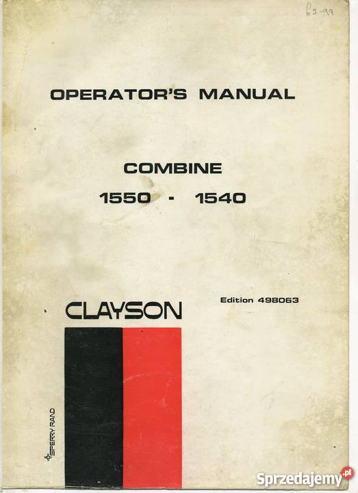 Instrukcja Manual Holland 1540 1550 Clayson Szamotuły