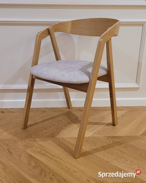 Krzesło z podłokietnikiem drewniane dębowe pomorskie