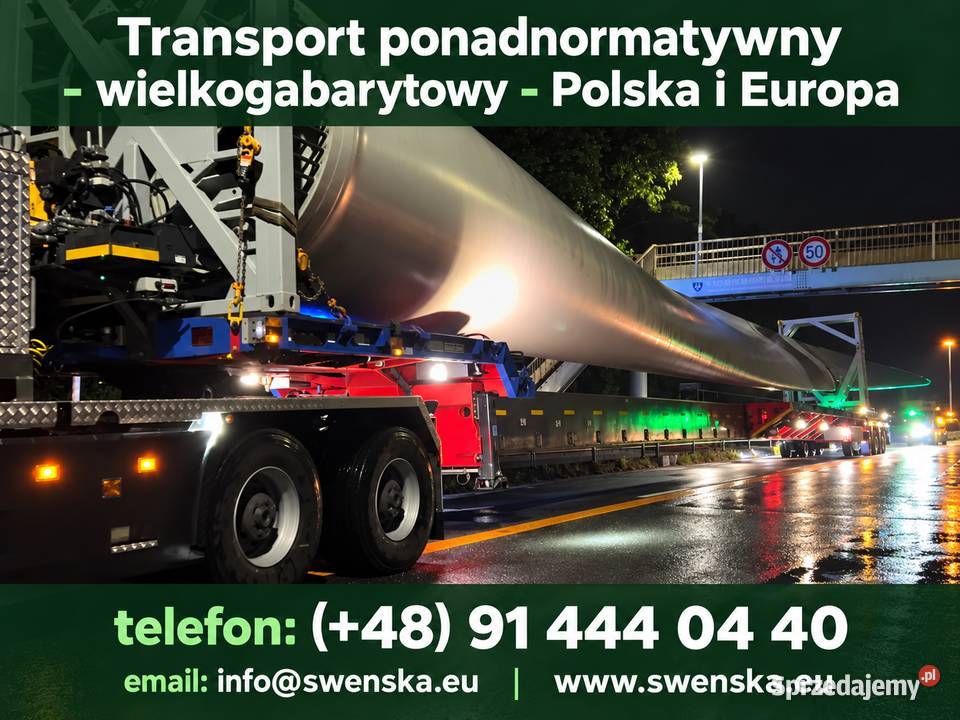 Transport ponadnormatywny wielkogabarytowy zachodniopomorskie Szczecin sprzedam