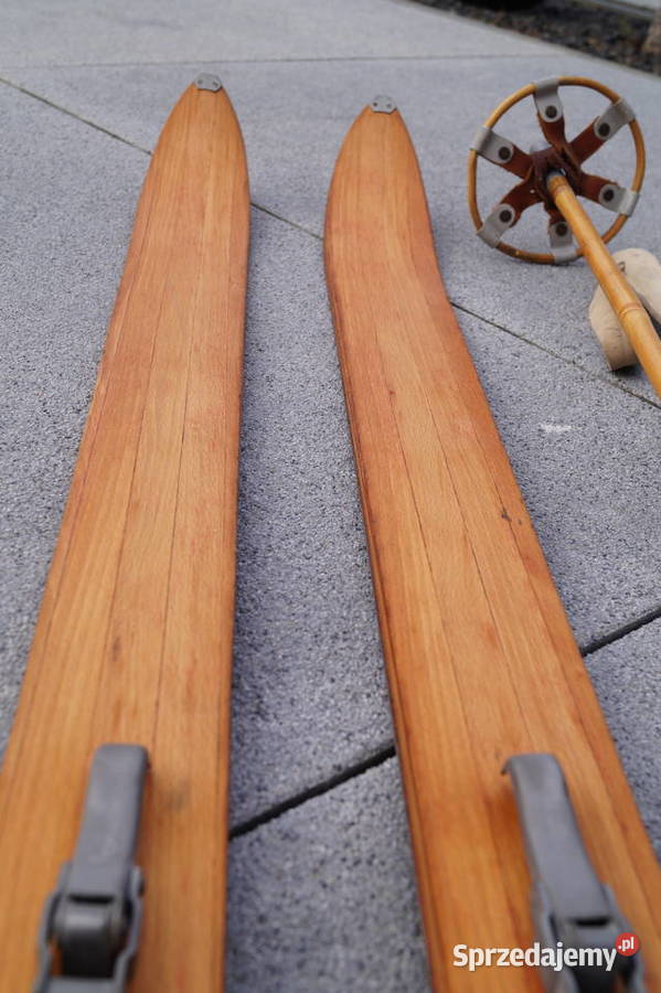 Stare narty drewniane 180 kijki Kolekcje Pruchnik