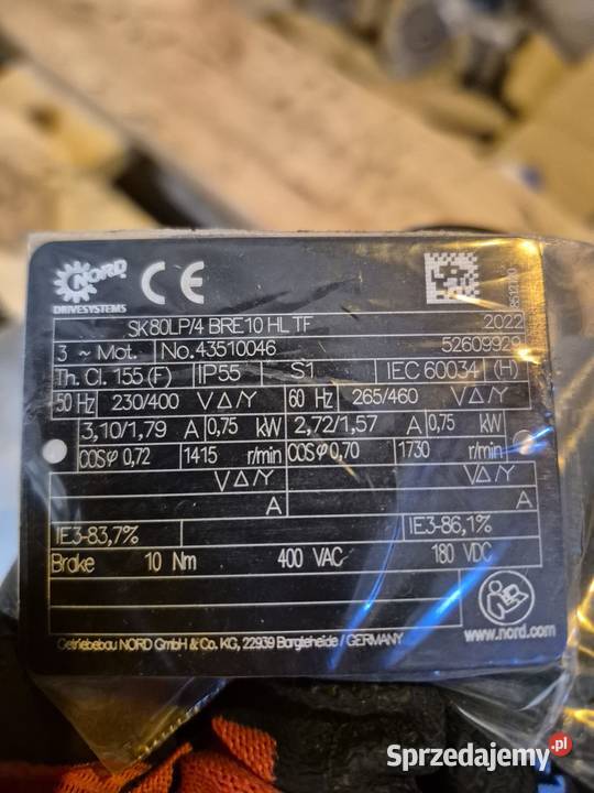 Silnik NORD SK80LP4 BRE10 HL TF 075 kW NOWY Rybnik