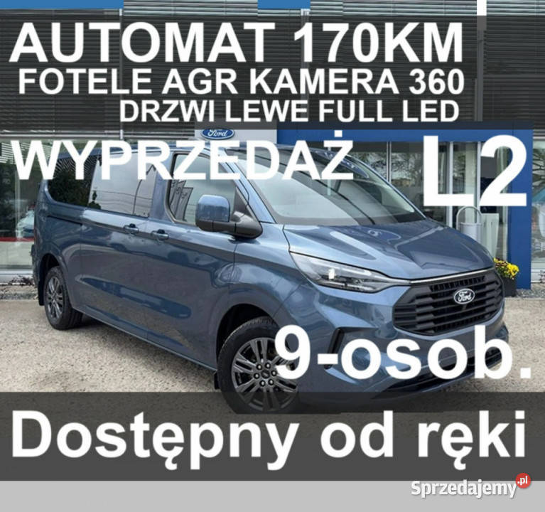Ford Transit Custom 170 A8 DrzwiLewe Fotele AGR kurtyny powietrzne zachodniopomorskie Szczecinek