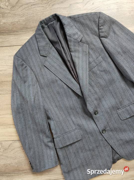 Szara marynarka wełniana Męska Vintage Rozmiar L Jasło