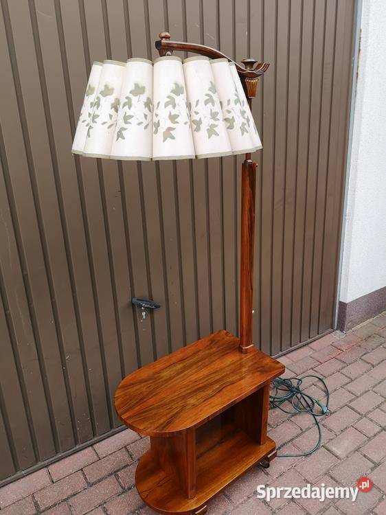 Lampa Stojąca Art Deco Renowacji Orzech Stara Swarzędz