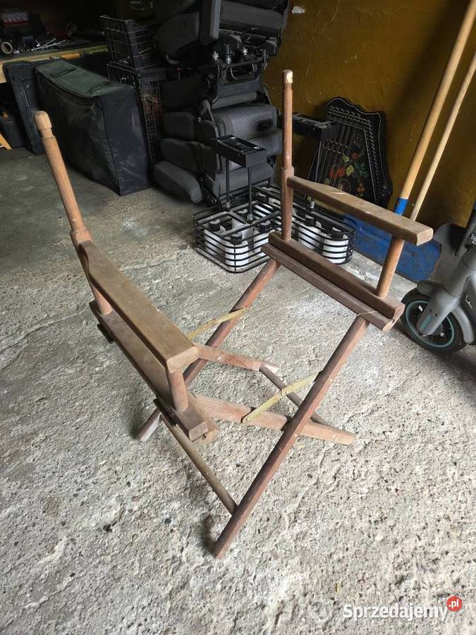 Drewniane składane krzesło vintage retro loft Grudziądz