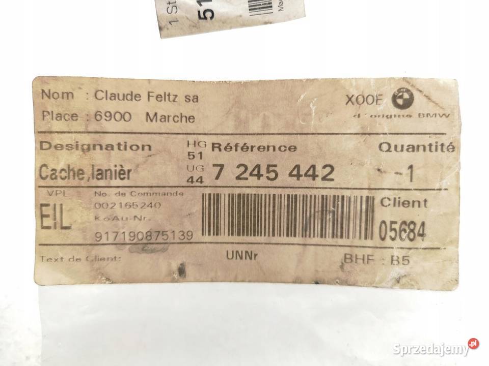 ZAŚLEPKA MOCOWANIA KRATKI BAGAZNIKA BMW X3 F25 osobowe