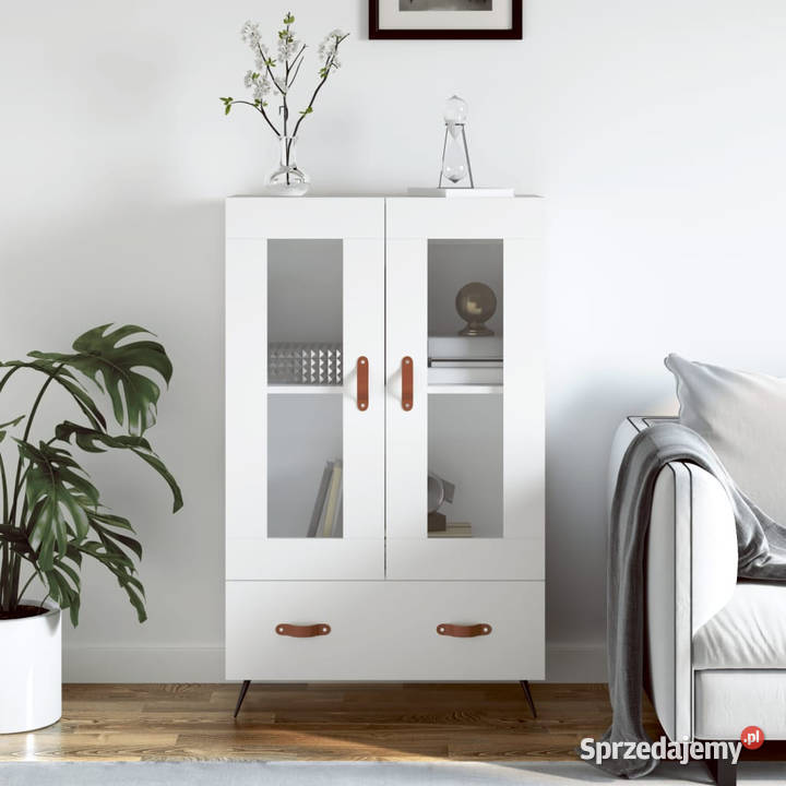 Wysoka szafka biała 695x31x115 materiał Warszawa sprzedam