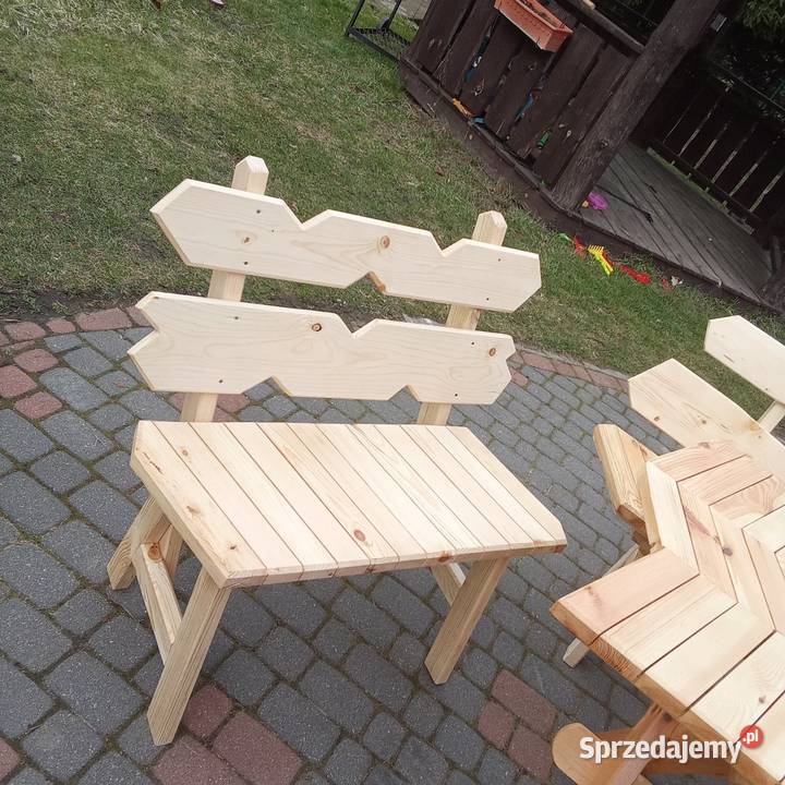 Ogromny komplet mebli ogrodowych lakierowany drewno Stoły i stoliki ogrodowe Białystok sprzedam